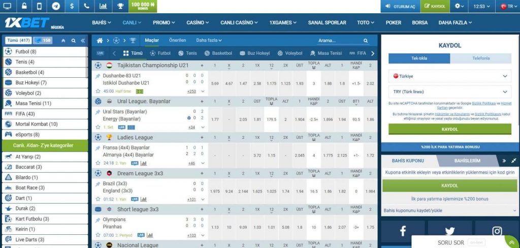 İlk depozitoda% 100